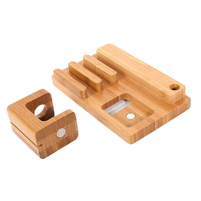3 In 1 Wooden Universal Charging Dock Station - Pebble Canyon